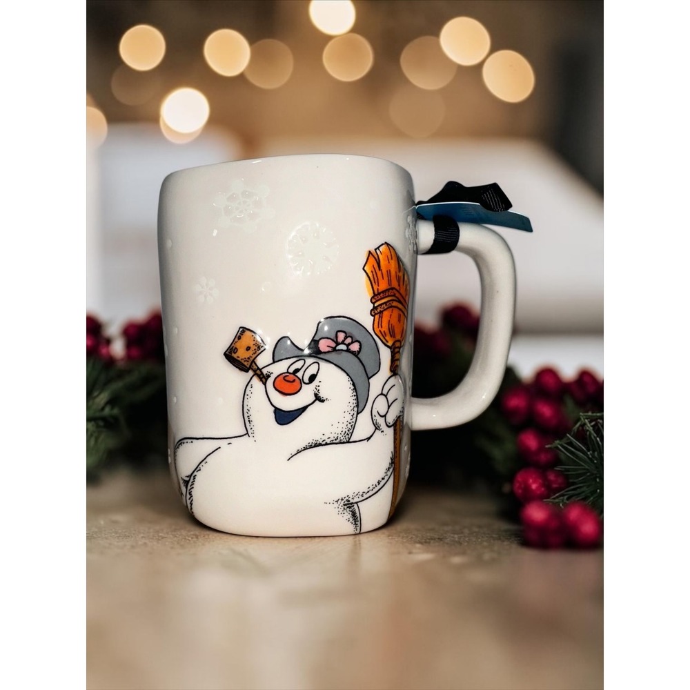 NEW Rae Dunn Frosty the Snowman Mug White Happy Birthday Snowflake